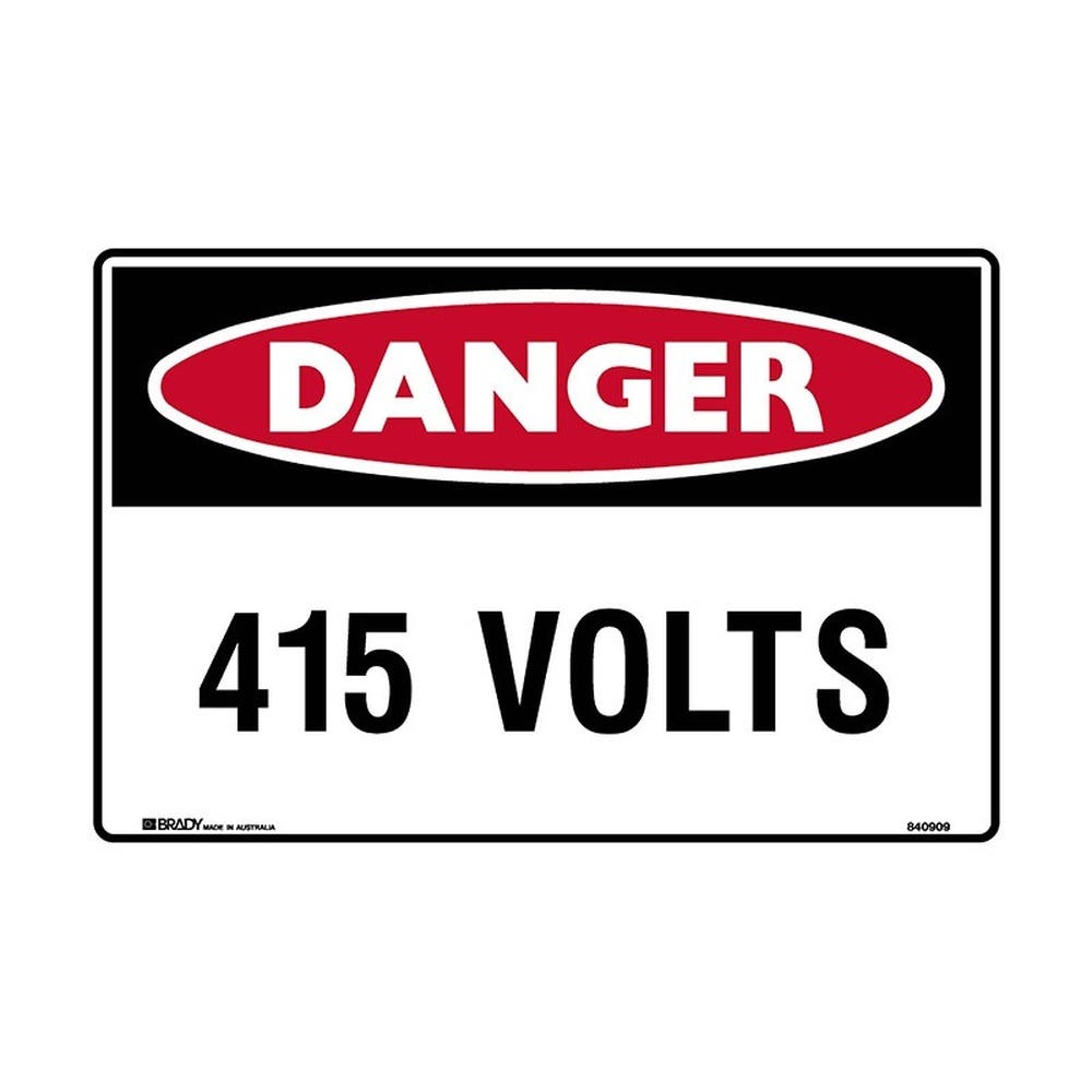 Label Vinyl Sticker Danger 415 Volts Pk 5 412323 833342