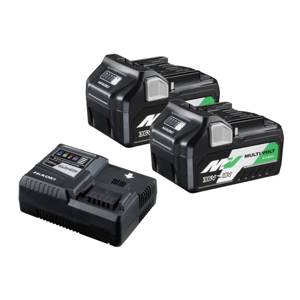 Hikoki Starter Pack - 2 X MultiVolt Battery BSL36A18 + 1 X Rapid Charger 413374 UC18YSL(HHZ)