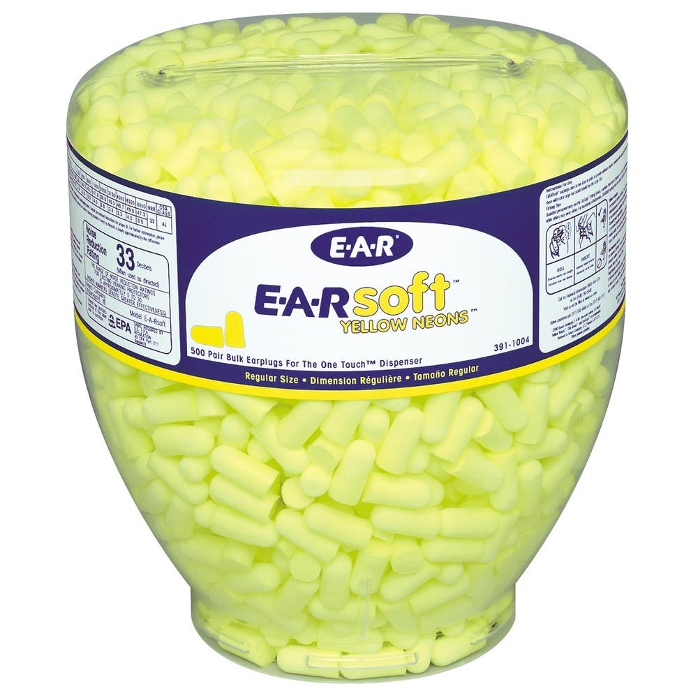 E-A-Rsoft&trade; Yellow Neons&trade; One Touch&trade; Uncorded Disposable Earplugs Refill Class 4 Large 500 Pairs_415875_7100001858