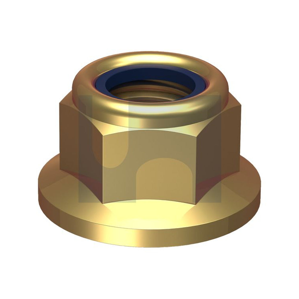 Hex Flange Nyloc Nut [No Serr] Zinc Yellow Pass Hec/Cl 10 M24-2.0 - Pk 25_40093287_NF10YNM24F