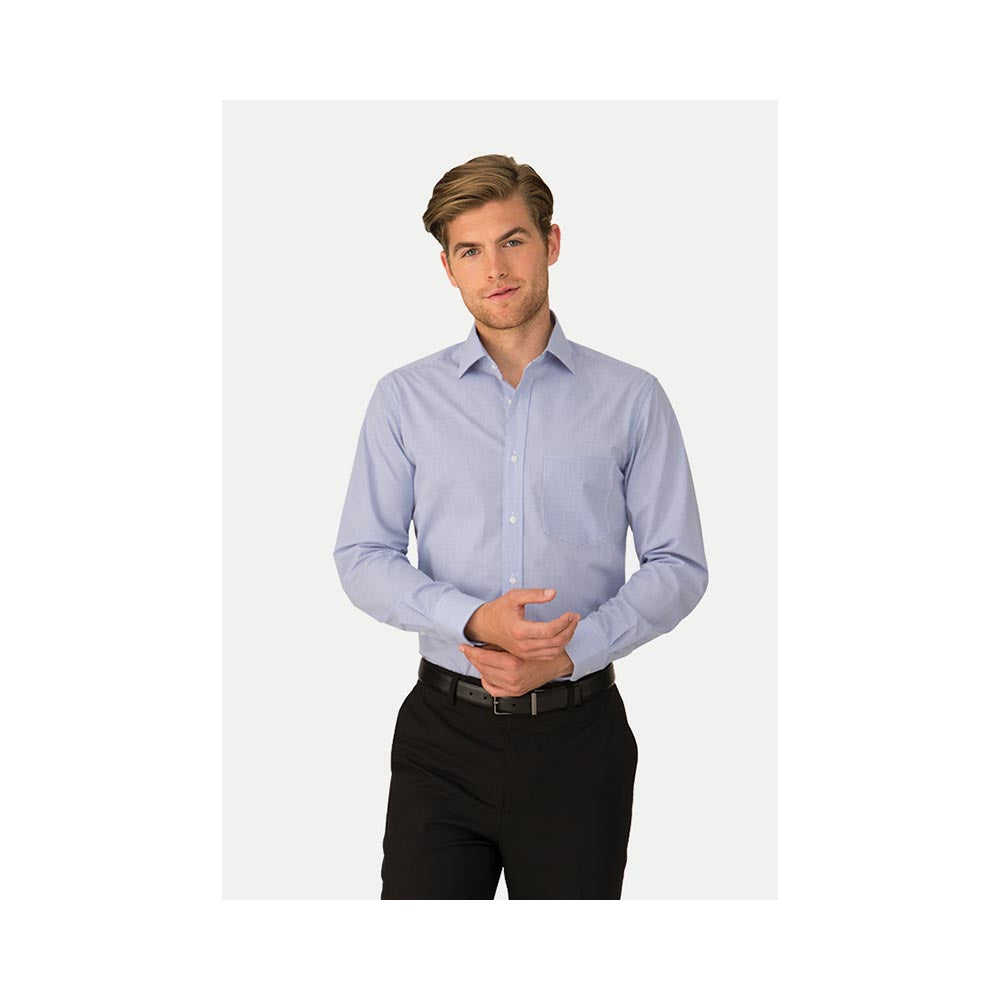 4182LS Shadow Check Shirt Slim Fit_GLEN4182LS