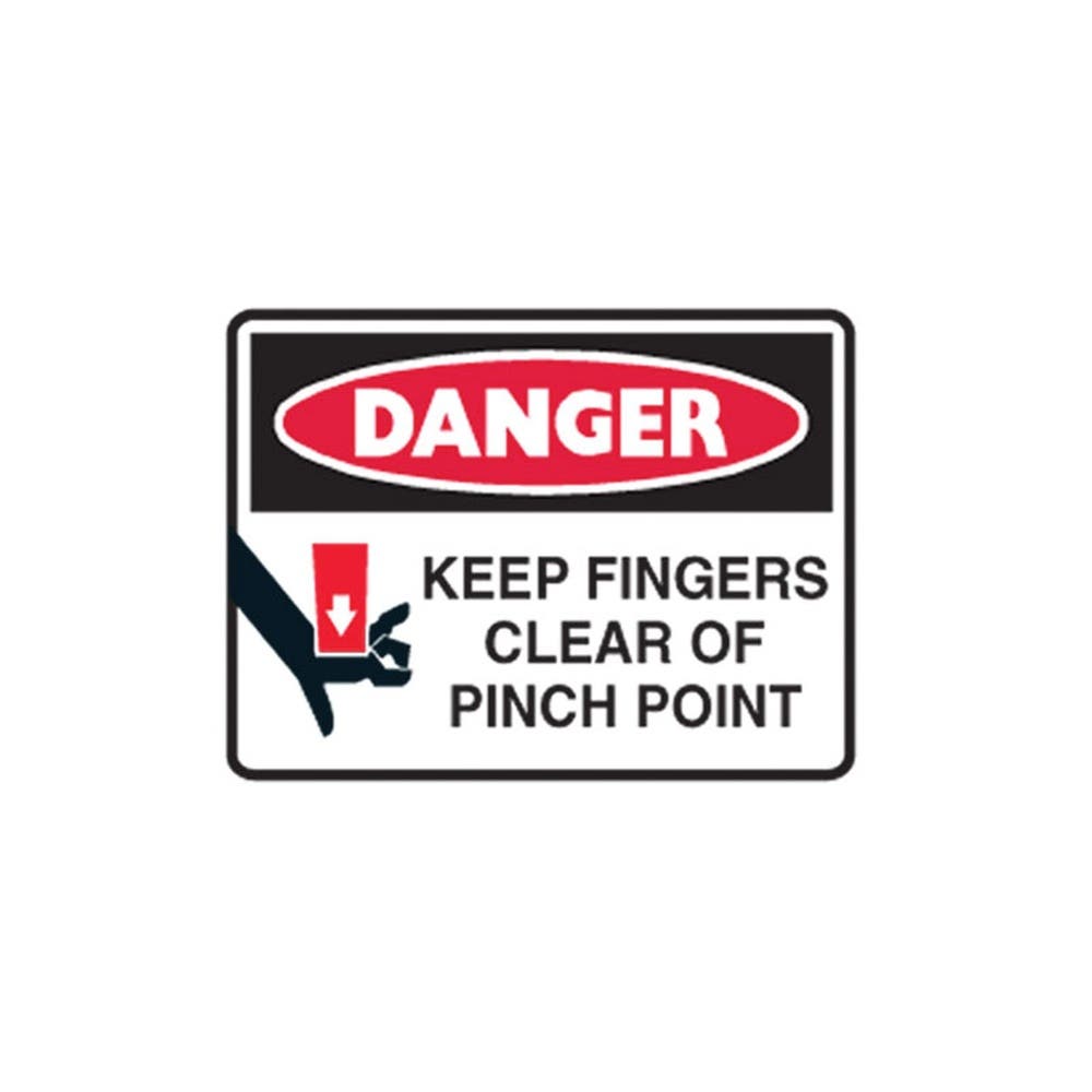 Label Vinyl Sticker Danger Keep Fingers Clear Of Pinch Point Pk 5 418518 855905