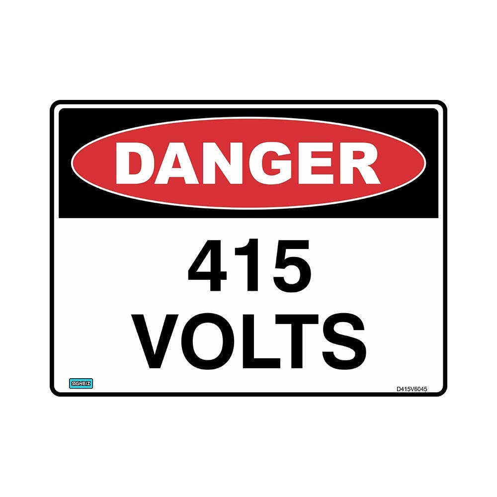Sign DANGER 415 VOLTS METAL UV_418935_D415V4530MUV