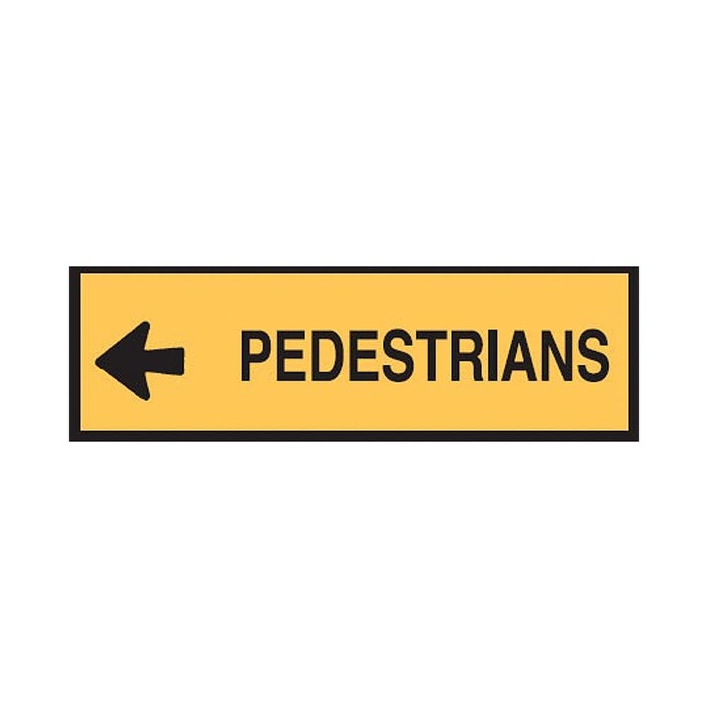 853705 TEMP TRAFFIC SIGN PEDESTRIANS ARR/L W1200XH300MM 419279 853705