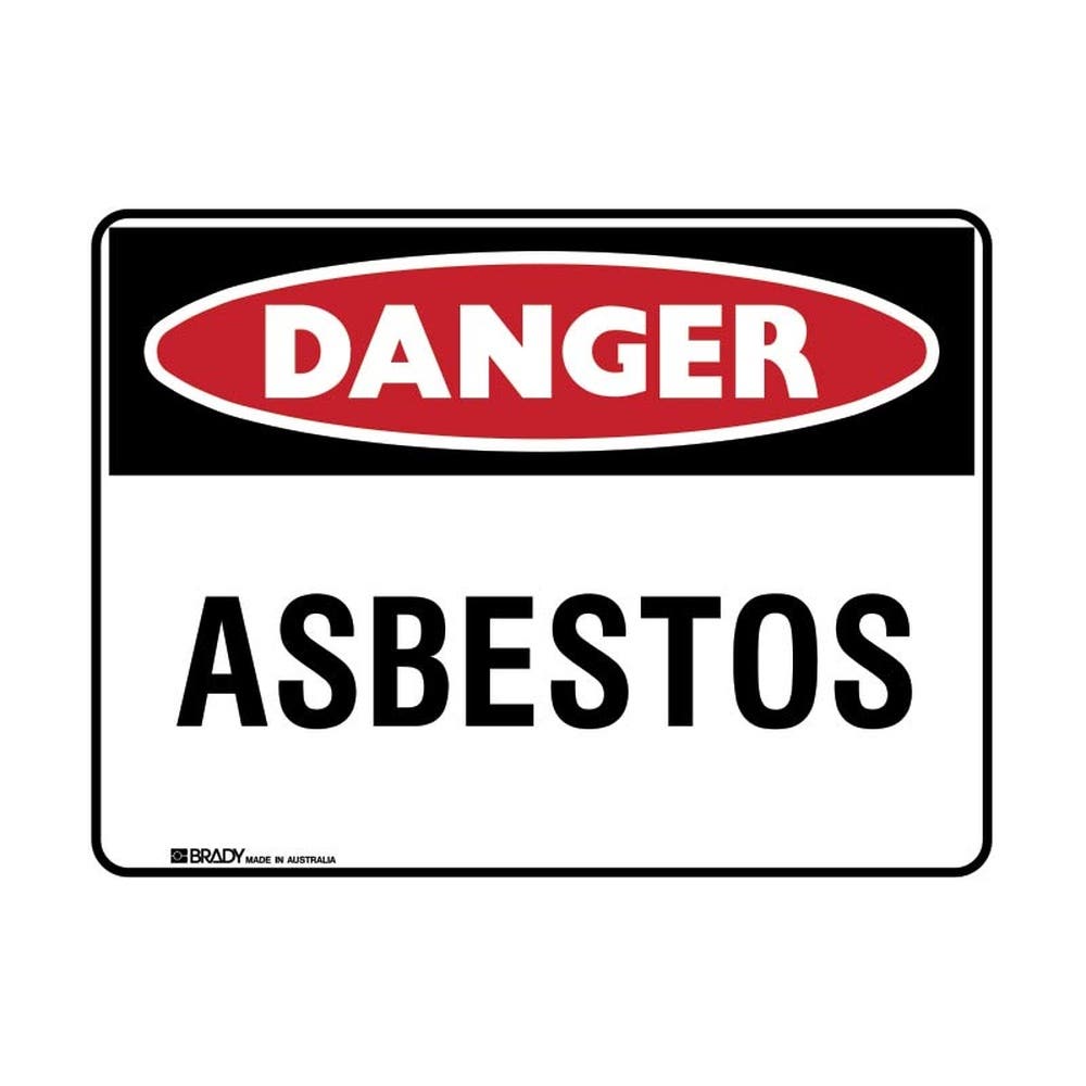 Brady Danger Sign - Asbestos 840732 Multiflute Corrugated Plastic 423465 840732