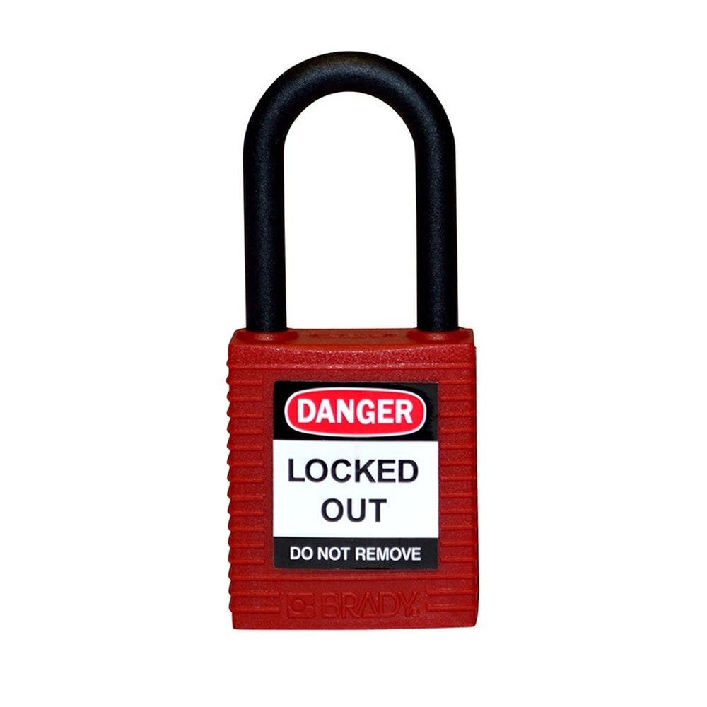 872386 Brady Safety Padlock Nylon - KD Red 423786 872386