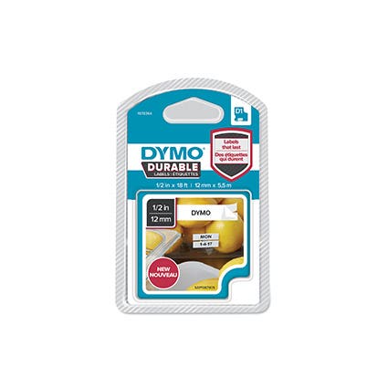 Dymo Labelling Tape D1 12mm X 5.5M Black On White 1040374 33405