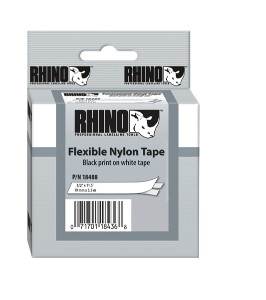 Rhino Tape Nylon 12mm Black On White_1020433_12488