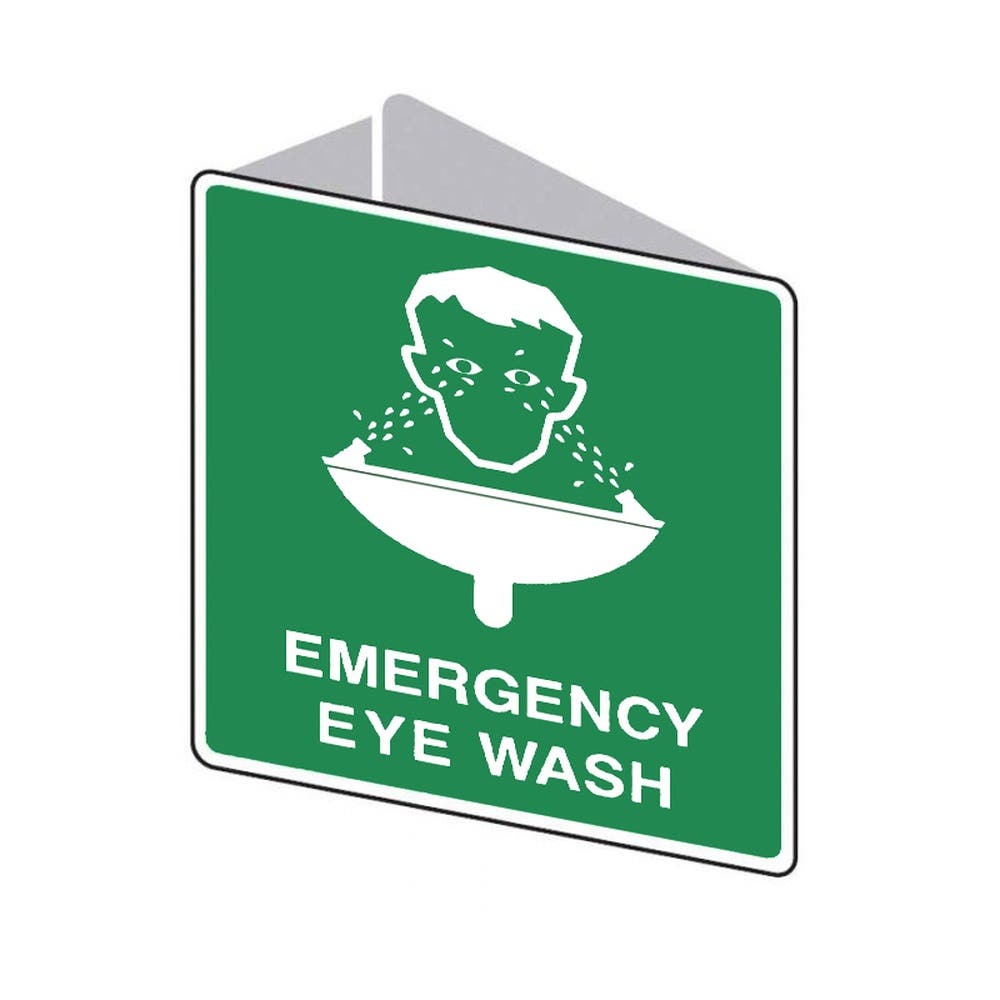 Emergency Eye Wash  225 X 225mm Double Sided Poly 425026 841565