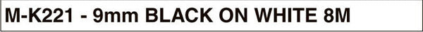 Brother MK-221 Labelling Tape 9mm X 8M Black On White_22600000_M-K221