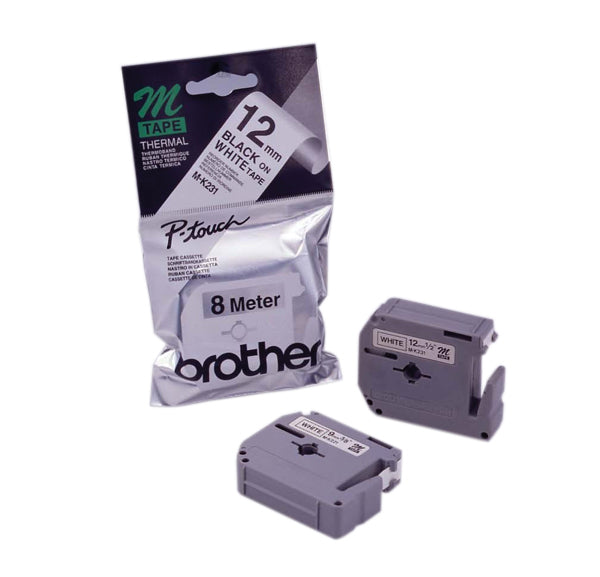 Brother Ptouch Tape MK-231 12mmx8m Black On White_22594000_BMK231