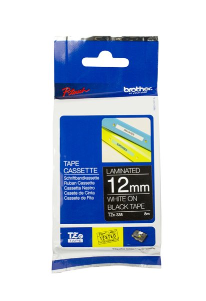 Brother TZE-335 Labelling Tape 12mmx8M White On Black_22623100_BTZ335