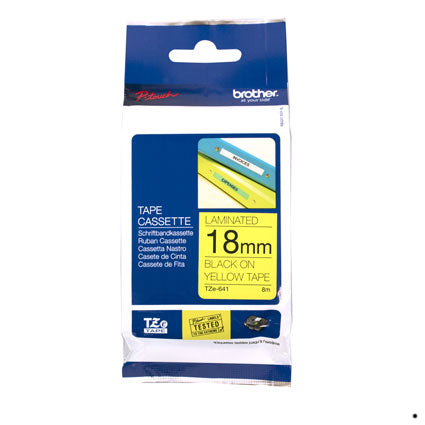 Brother TZE-641 Labelling Tape 18mm X 8m Black On Yellow_22617000_TZE-641
