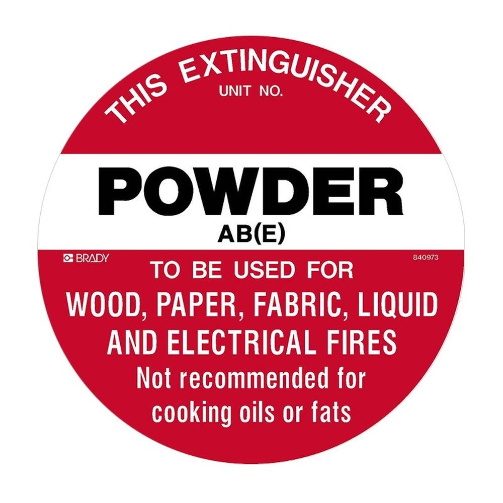 Sign Fire Disc 200mm Powder ABE Self Adhesvie Vinyl 430585 840973