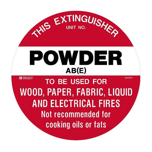 Sign Fire Disc 200mm Powder ABE Self Adhesvie Vinyl 430585 840973