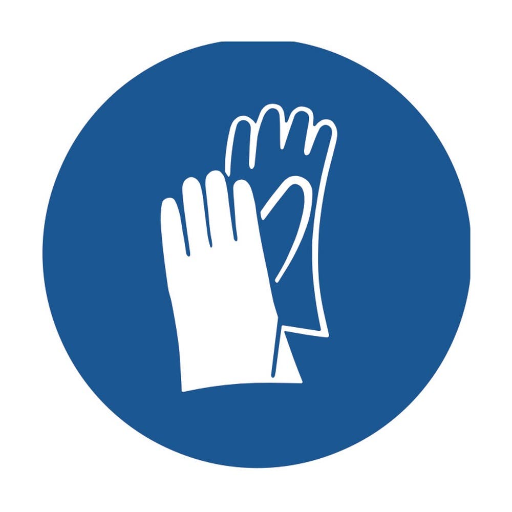 Pictogram GLOVES 100mm Dia Self Adhesive Vinyl Pk 5 430743 838732