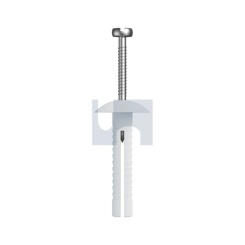 Nail In Anchor-Mushroom Hd Nylon Natural Nylon Body-Steel Pin 6.5 75 Pk 10_40089578_FSMNMNM0650075