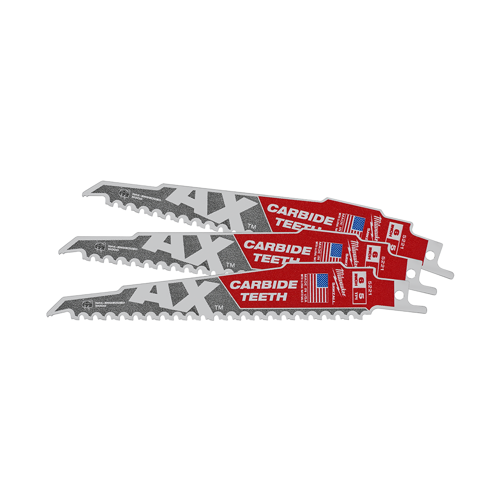 150MM 5TPI THE AX WITH CARBIDE TEETH SAWZALL BLADE (3PK)_435052_48005321