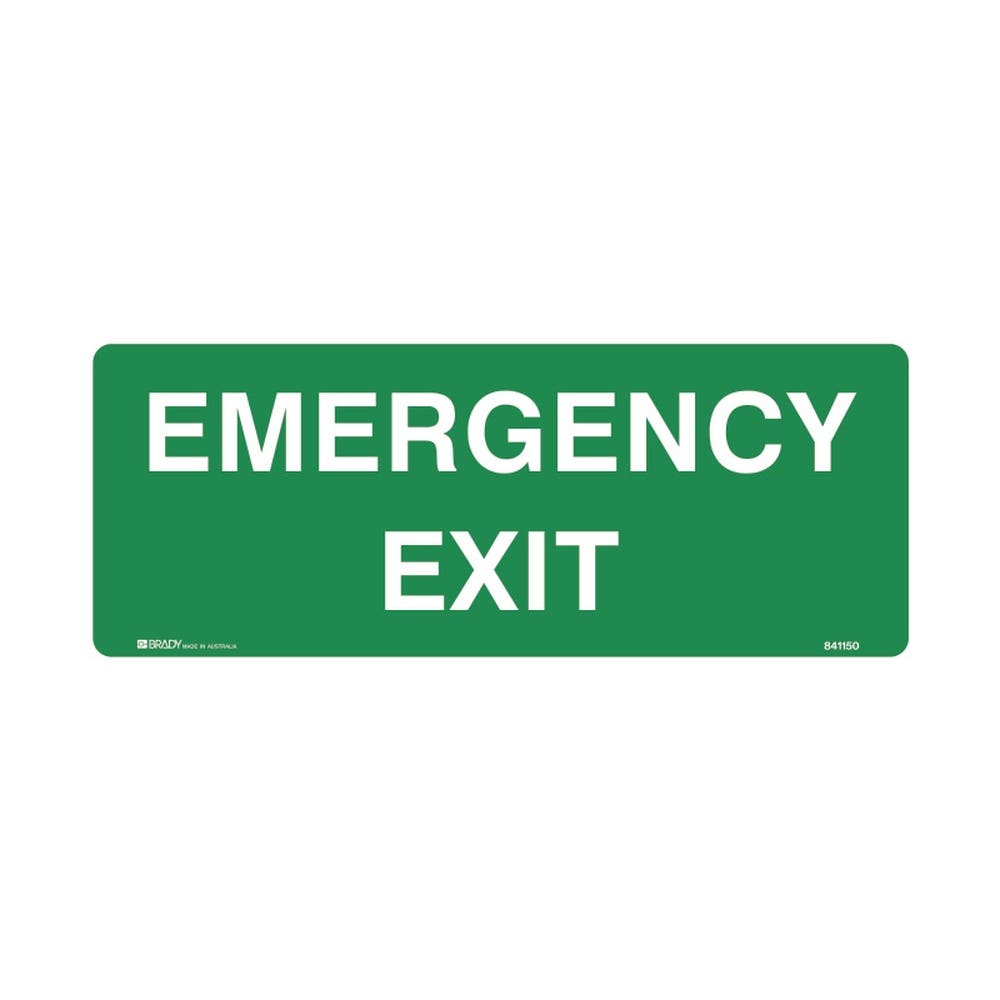 Sign EMERGENCY EXIT Luminous 450 X 180mm Self Adhesive Vinyl 437402 833398