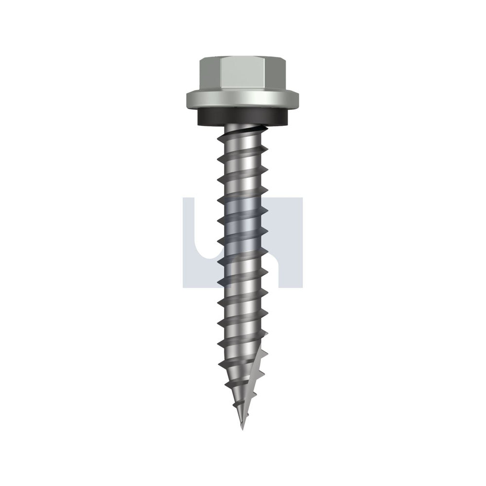 17 Hex Hd + Washer Shale Grey (Gull Grey) -Cl4 As3566 #14-10 40 - Pk 1000_40095747_TSGW4SH1410040