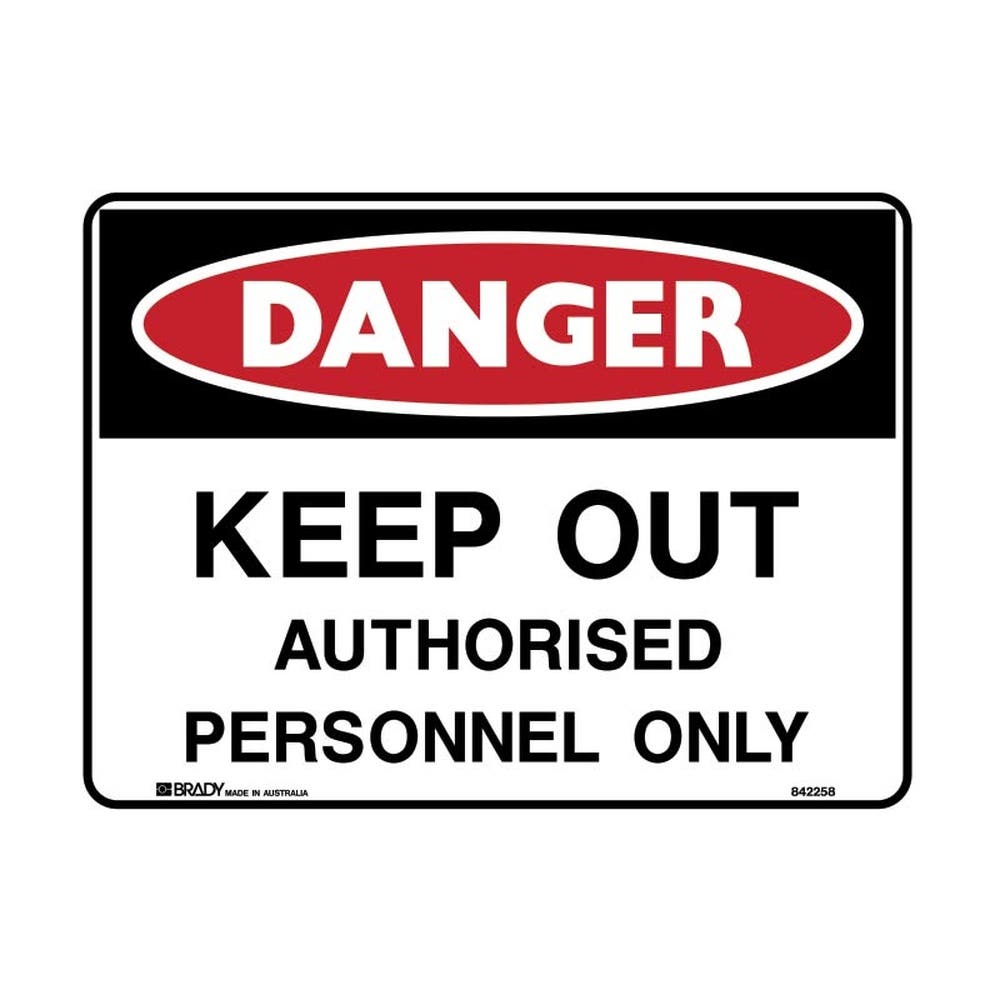 Sign Danger Keep Out Auth 450 X 600 Poly 440989 842254