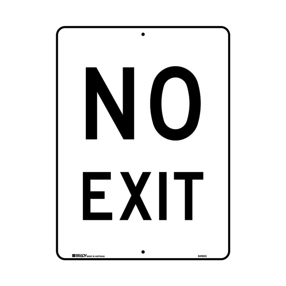 BRADY SIGN REGULATORY SIGN NO EXIT 450X600M CLASS 1 REFLECT ALUMINIUM 441185 841853