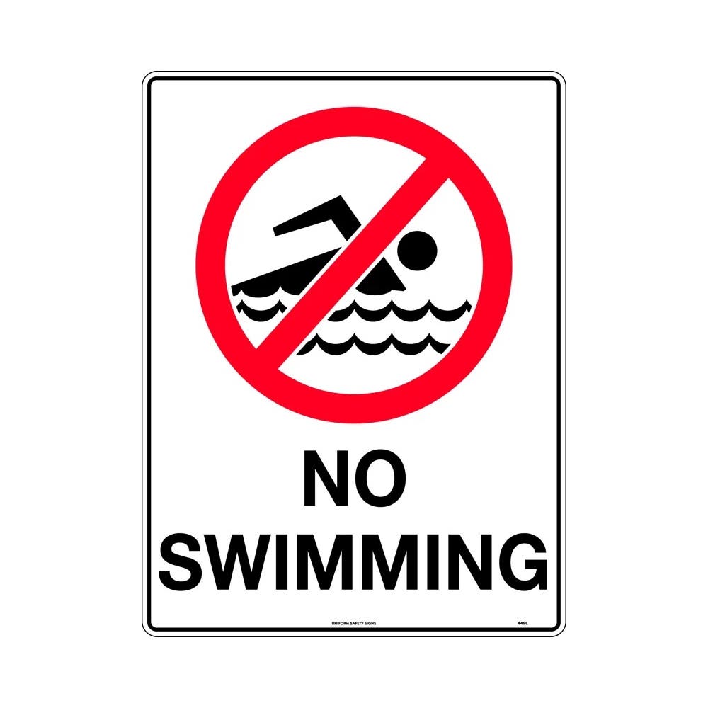 Sign NO SWIMMING Metal 450 X 300mm_483800_449LSM