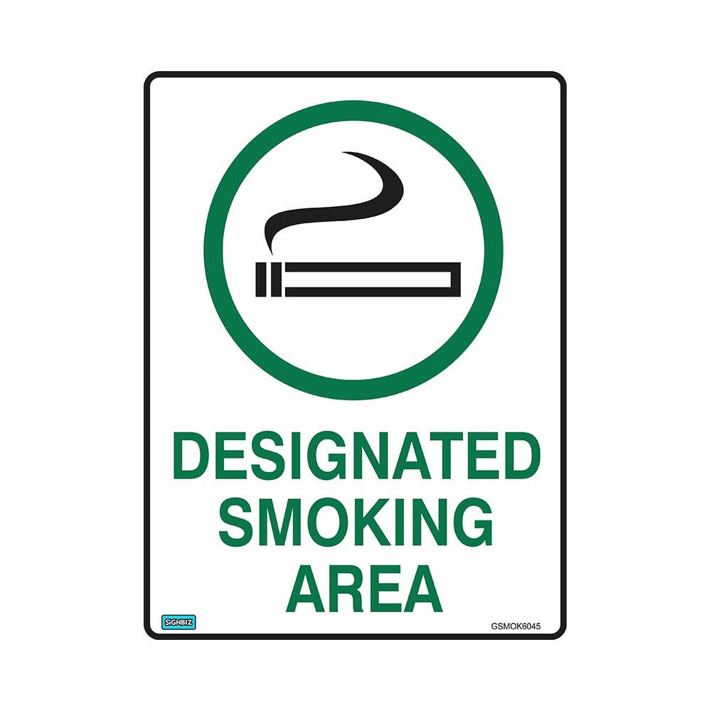 Sign Dedsignated Smoking Area 225 X 300mm Metal_450414_GSMOK3022M