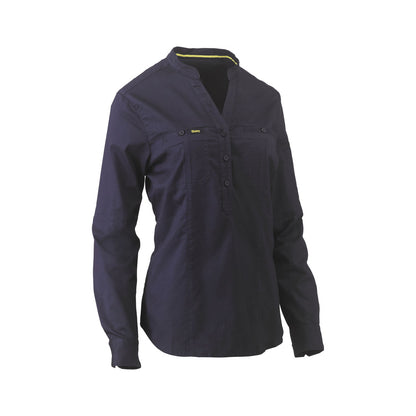 Shirt Womens Stretch V-Neck Closed Front Bisley 20 Navy BLC6063_BPCT20_40021040_BLC6063_BPCT20