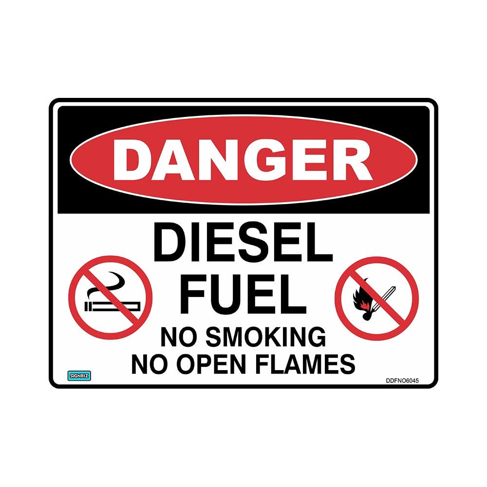 Sticker Outdoor Danger Diesel Fuel No Smoking No Open Flames 300x225mm_452303_Ddfno3022a