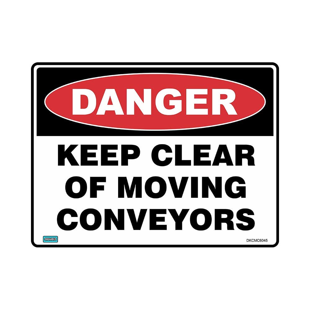 Sign DANGER KEEP CLEAR OF MOVING CONVEYORS 450 X 300mm MUV_452515_DKCMC4530MUV