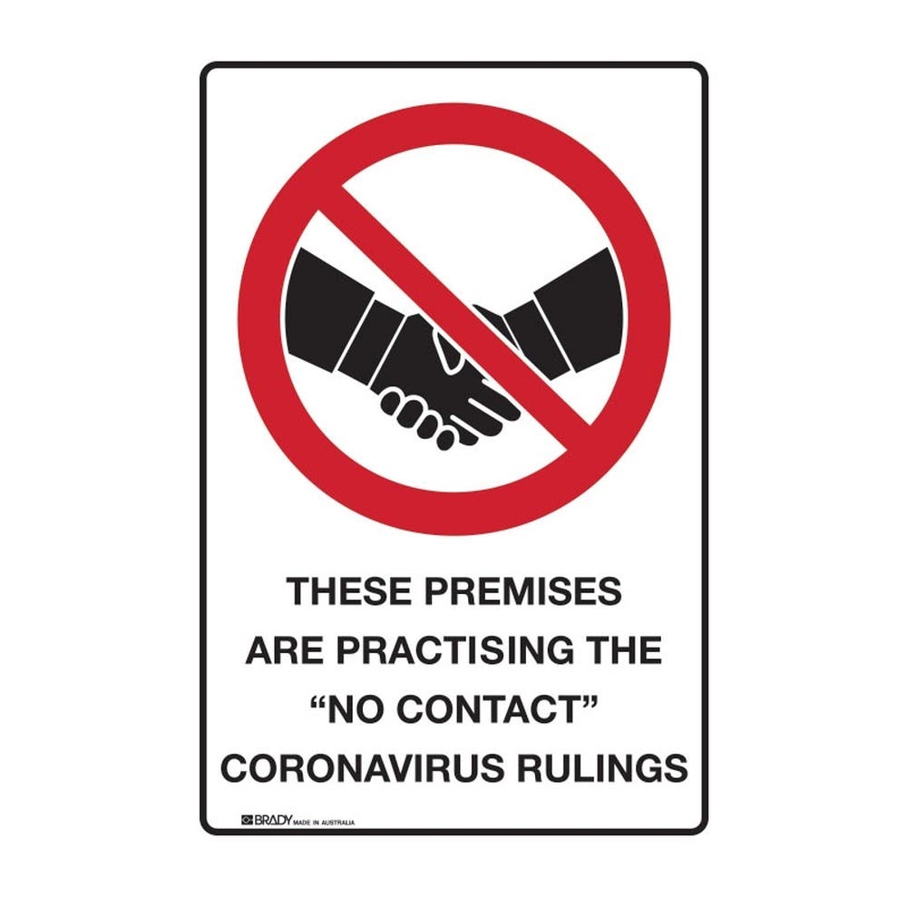 Sign Poly 450 X 300 These Premises Are Practicing The No Contact Rules 456008 879120