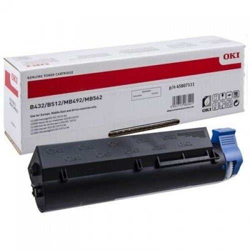 OKI B432 OEM Laser Toner Cartridge 45807112 Black Ehy 12000 Pages_1039965_45807112