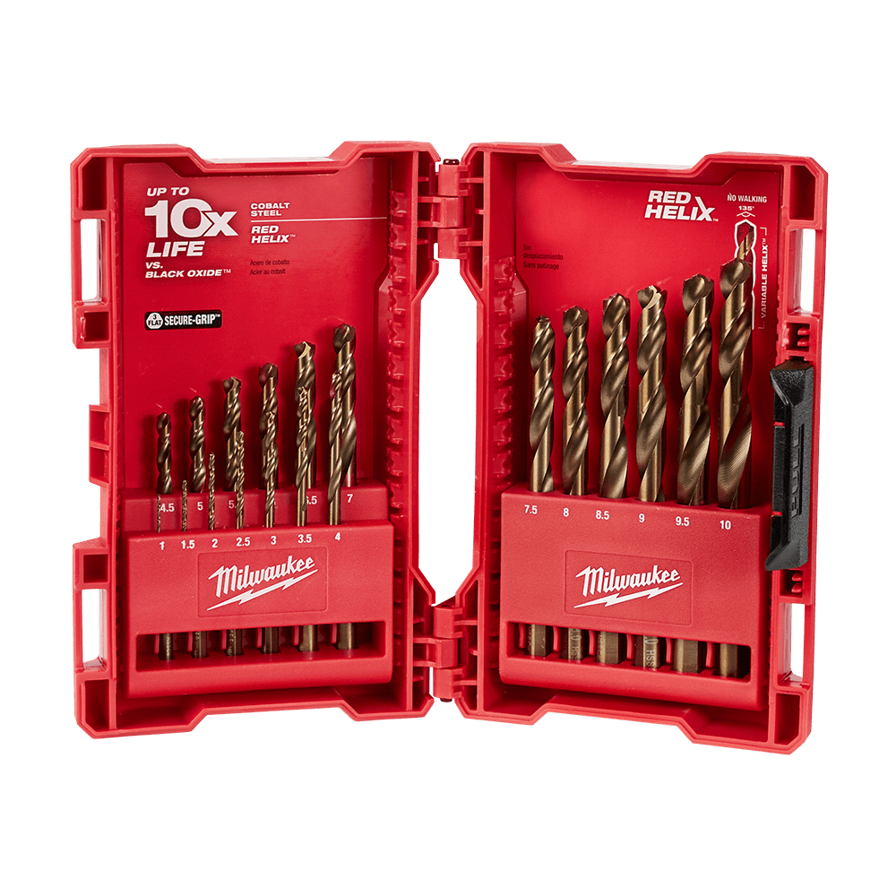 Milwaukee Red Helix Cobalt Drill Bit Set 19 Piece 459457 48892530