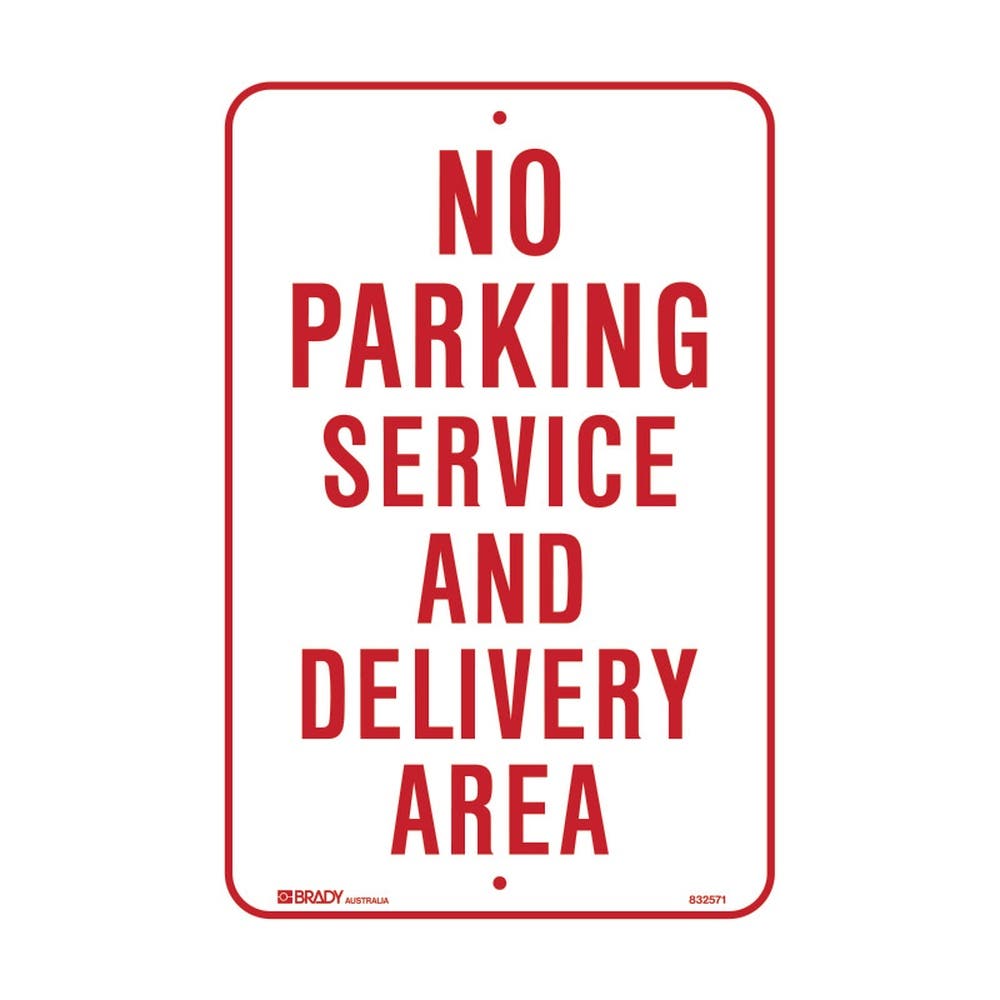 Safety Signs No Parking Service And Delivery Area 300 X 450mm Aluminium 464239 832571