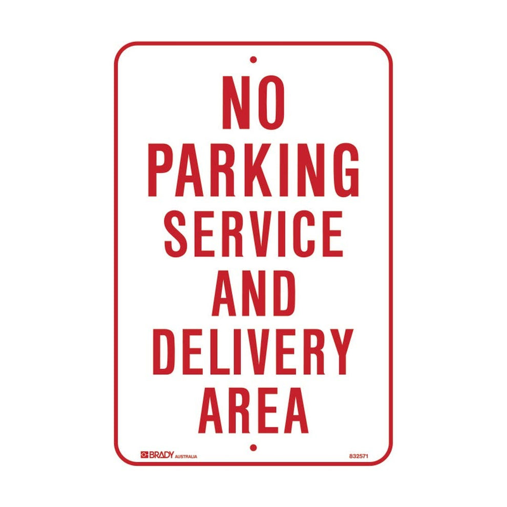 Safety Signs No Parking Service And Delivery Area 300 X 450mm Aluminiu ...
