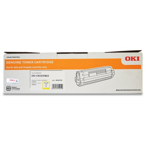 OKI C833N 46443105 OEM Laser Toner Cartridge 10000Pg Yellow_9026749_46443105