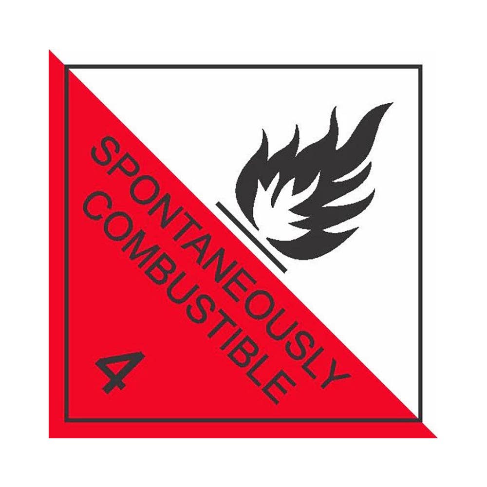 Sign Spontaneously Combustible 4 Diamond White/Black/Red 270 X 270mm Metal_465620_DGSPC2727M