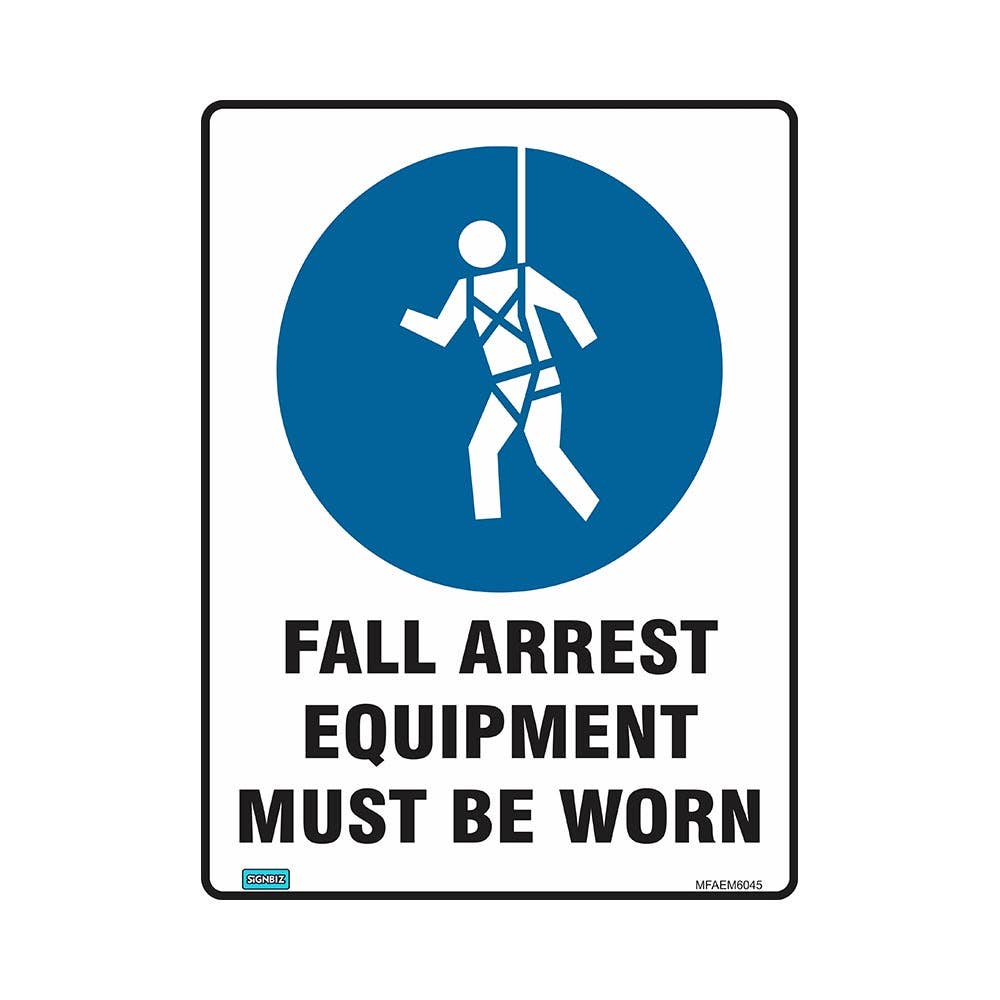 Fall Arrest Equipment Must Be Worn Metal 300x450_465800_MFAEM4530M