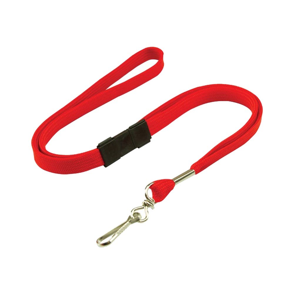 Lanyard Breakaway Red C/w Swivel Hook Pack 50 469936 878358