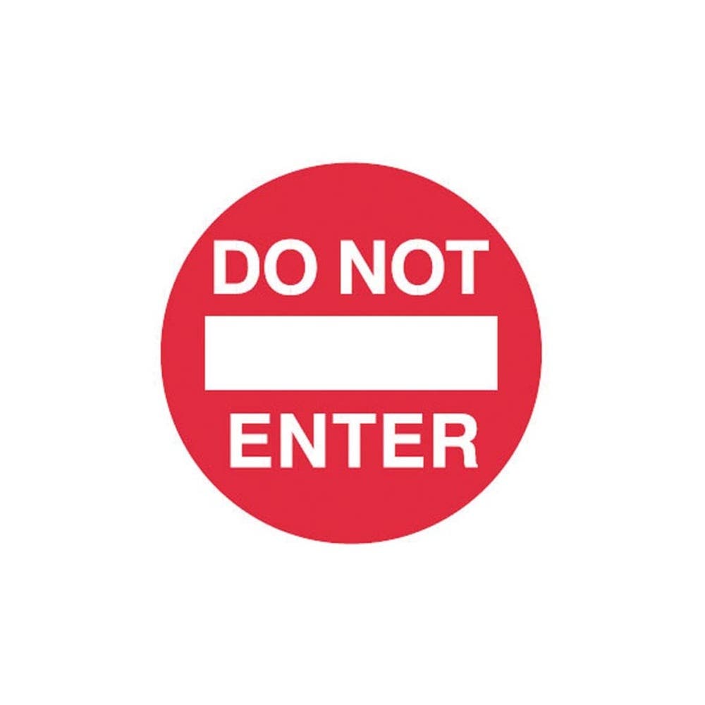 Sign Floor Marker DO NOT ENTER Self Adh Vinyl 440mm Round White / Red 471646 842085