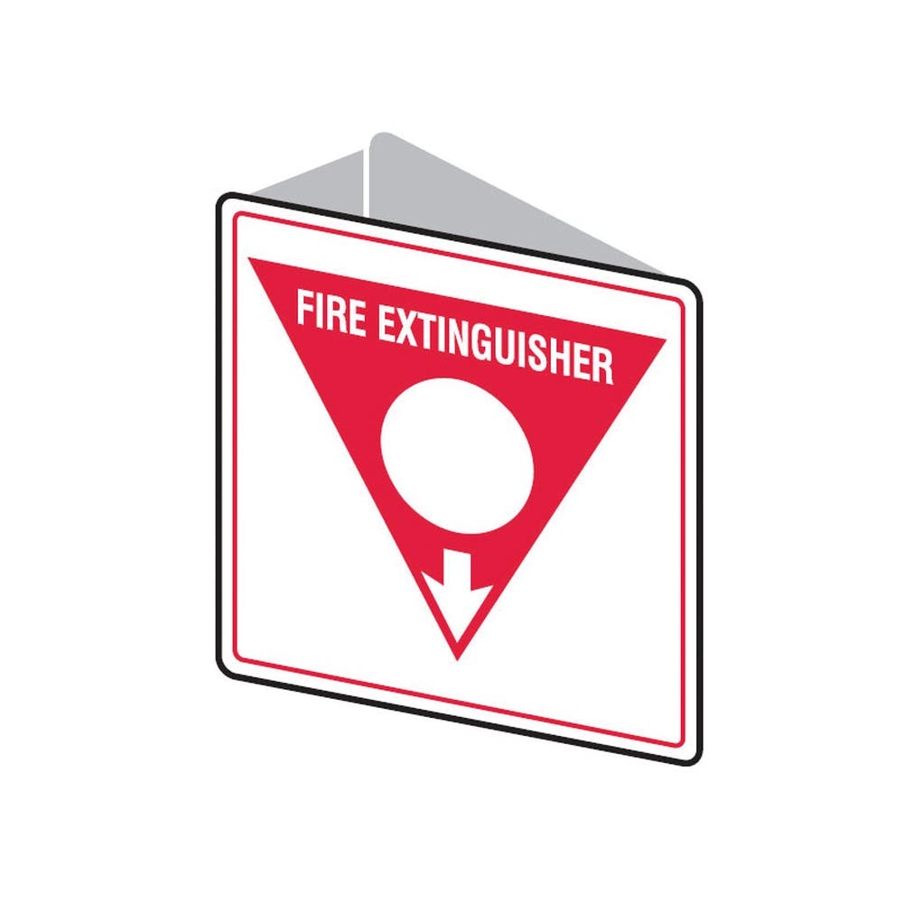 Sign Fire Extinguisher Poly Double Sided 225x225mm 471936 835731