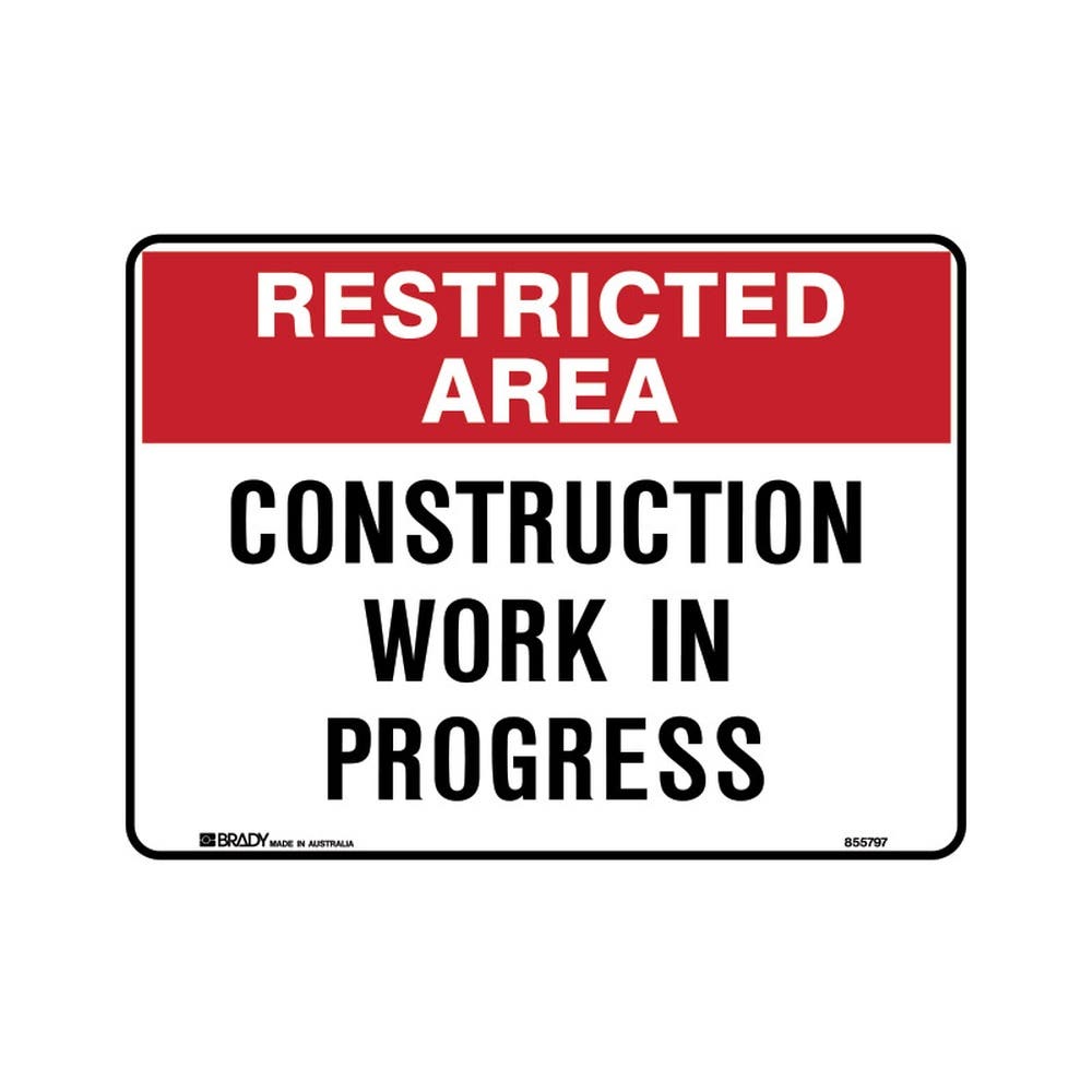 Sign Restricted Area Construction Work In Progress 600 X 450 Metal 472327 855800