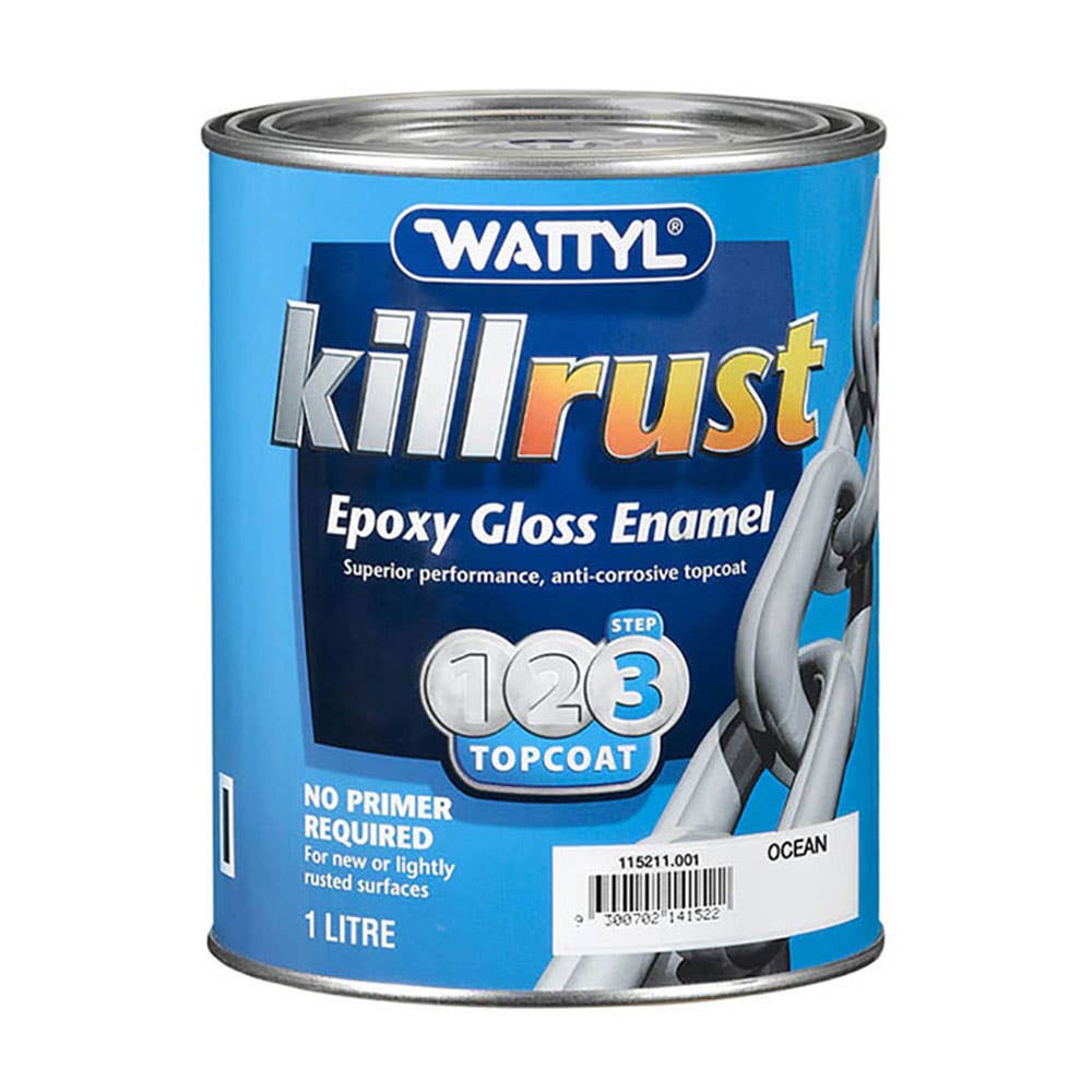 Paint Killrust Enamel Gloss Ocean Blue 1L Wattyl 4730004 115211.001