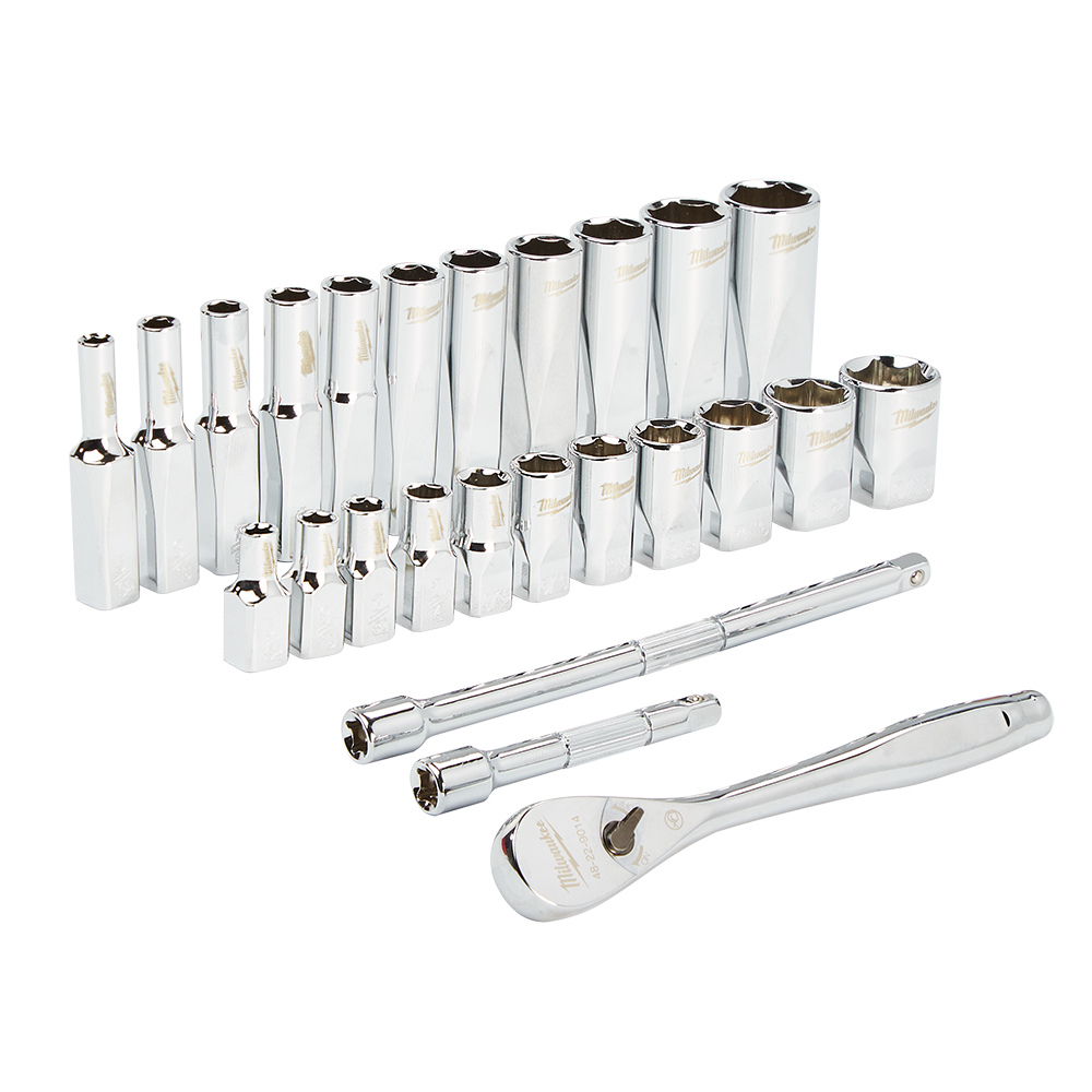 1/4 Drive 26pc Ratchet + Socket Set AF 47500121 48229404