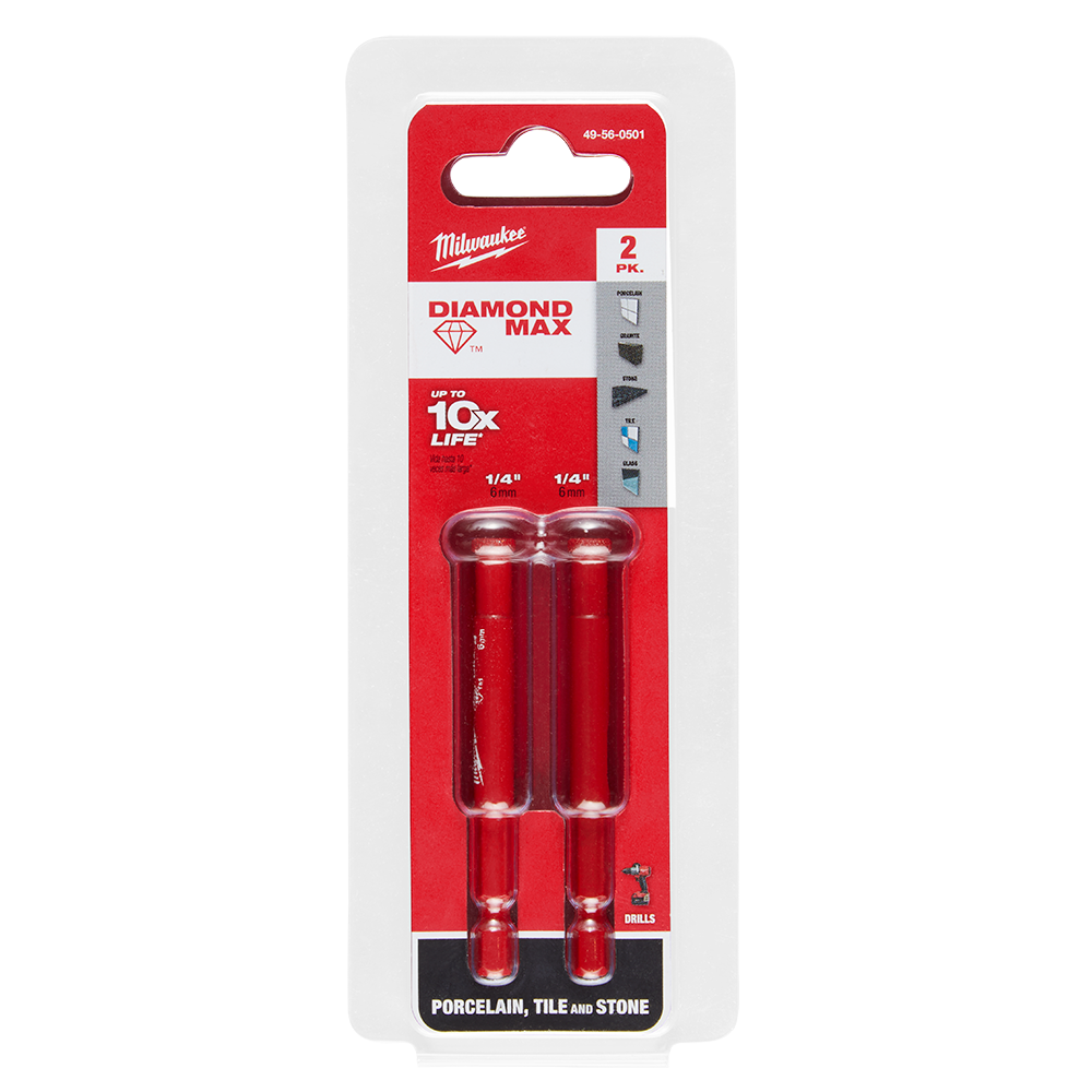 Diamond Plus One Piece Hole Saw 6mm (1/4'') 2Pk 47500548 49560501