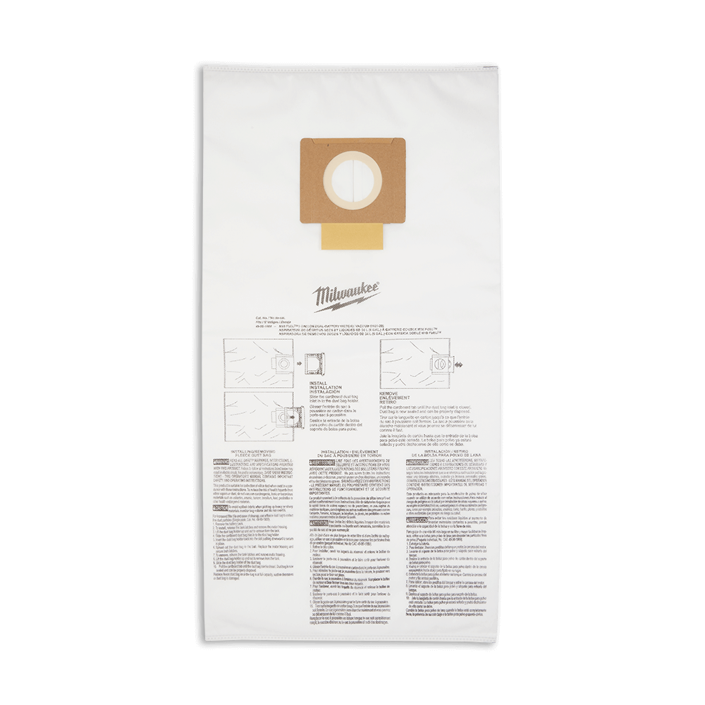M18 FUEL 34L Wet/Dry Vac - Fleece Bags - 5Pk 47500752 49901989