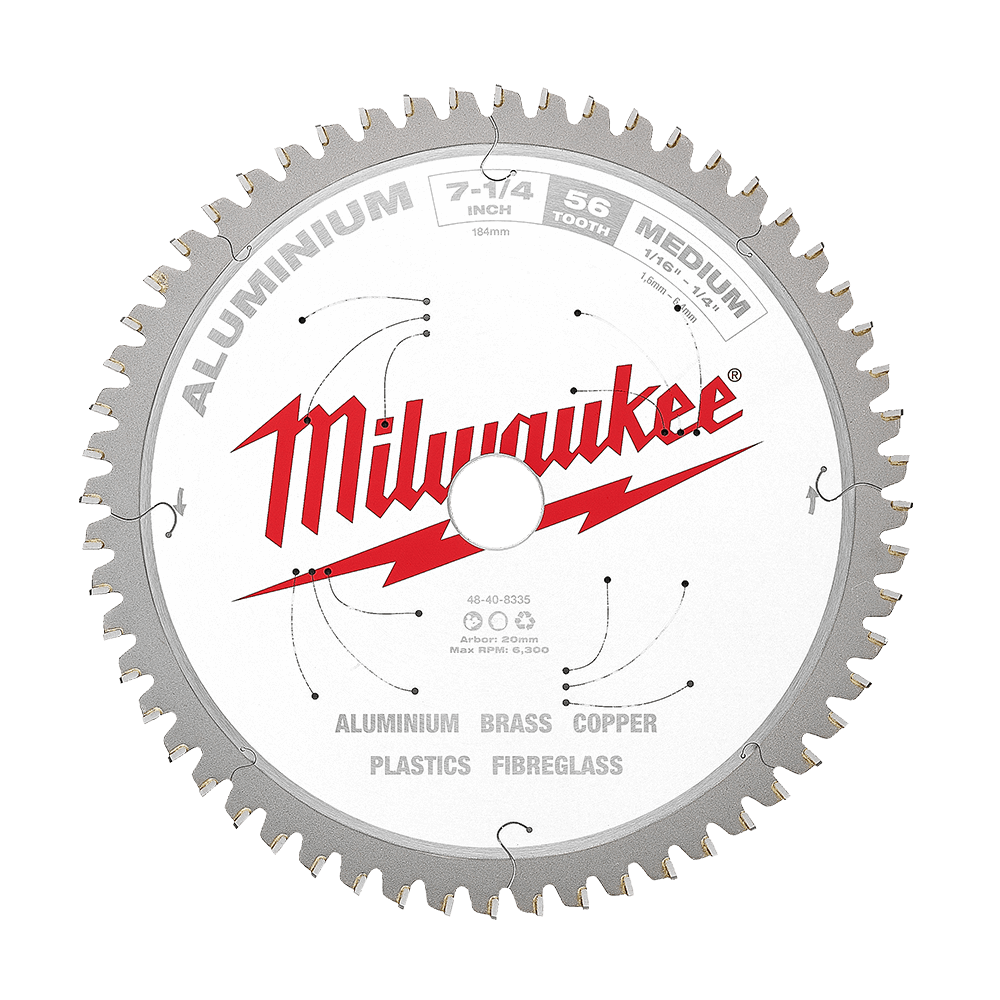 Metal saw blade 184mm (7-1/4'') 56T Aluminium Circ Saw Blade 47500776 48408335