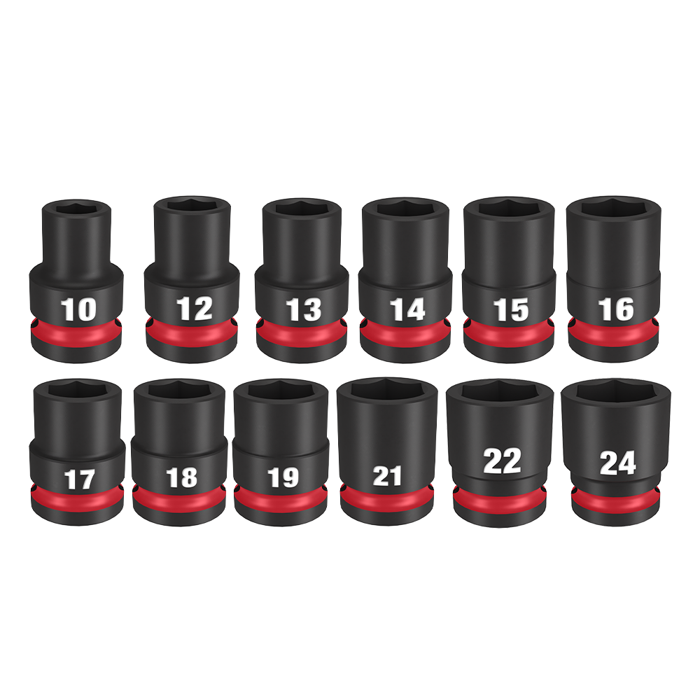 SHOCKWAVE 1/2'' Drive 12PC Metric Standard 6 Point Impact Socket Set 47500988 49667052