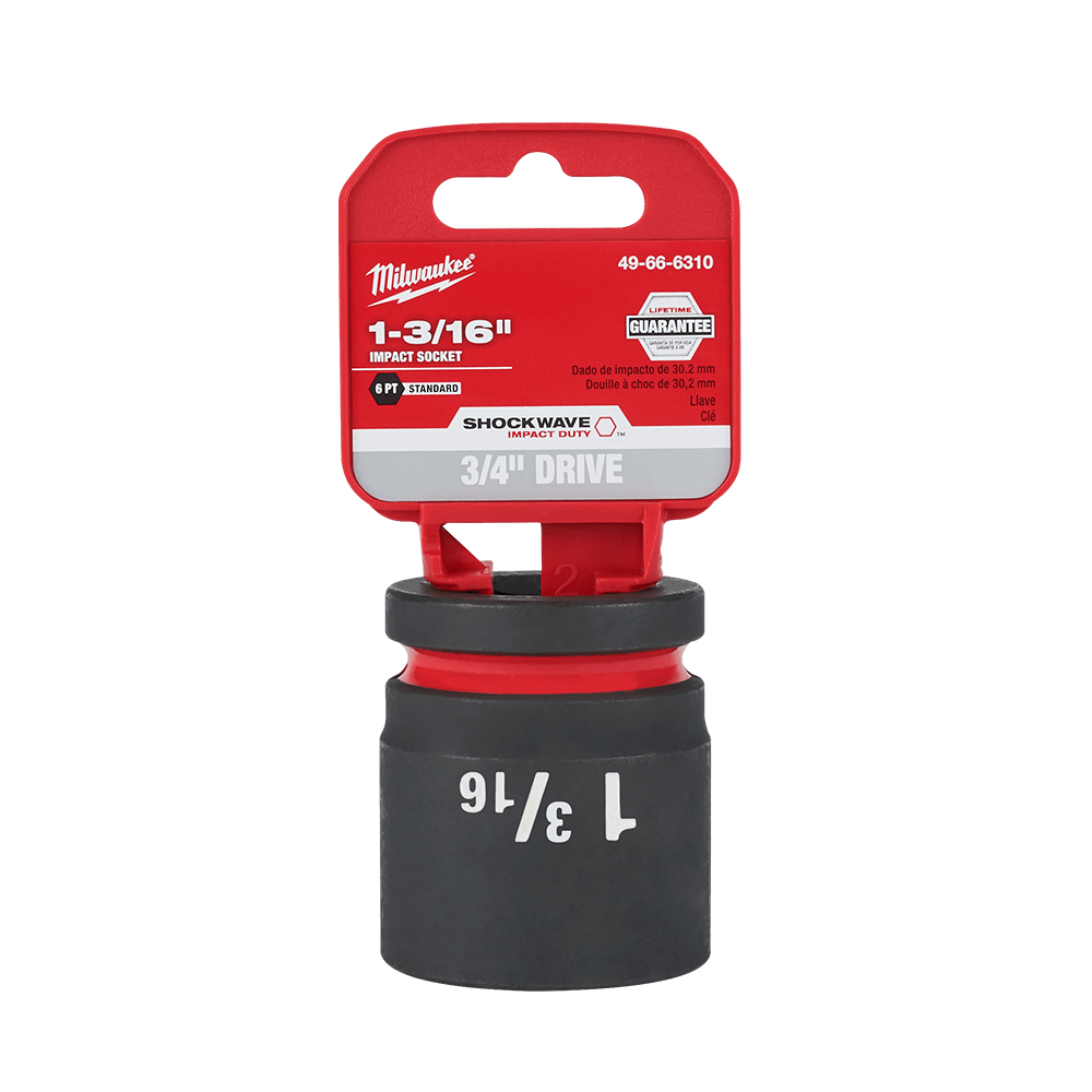 SHOCKWAVE 3/4'' Drive 1-3/16'' Standard 6 Point Impact Socket – ATOM